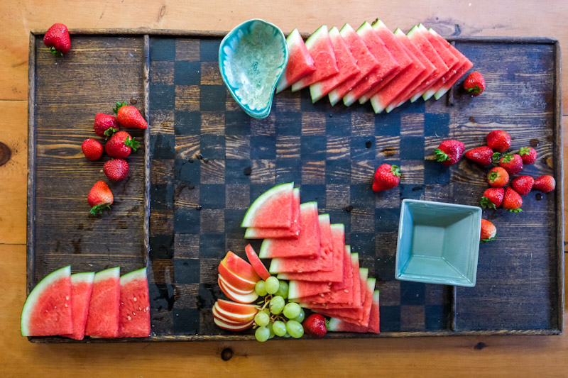 Fresh Fruit Charcuterie Board with Fruit Dip