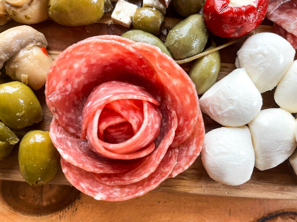 How to Create a Rose Salami for a Charcuterie Board