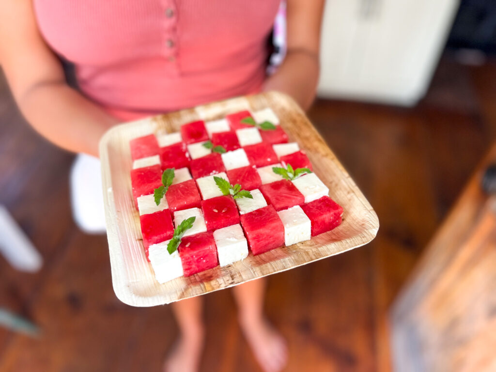Watermelon and Feta Checkerboard Charcuterie