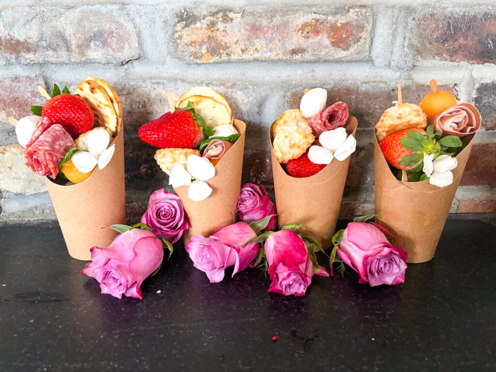 bridal shower charcuterie cups